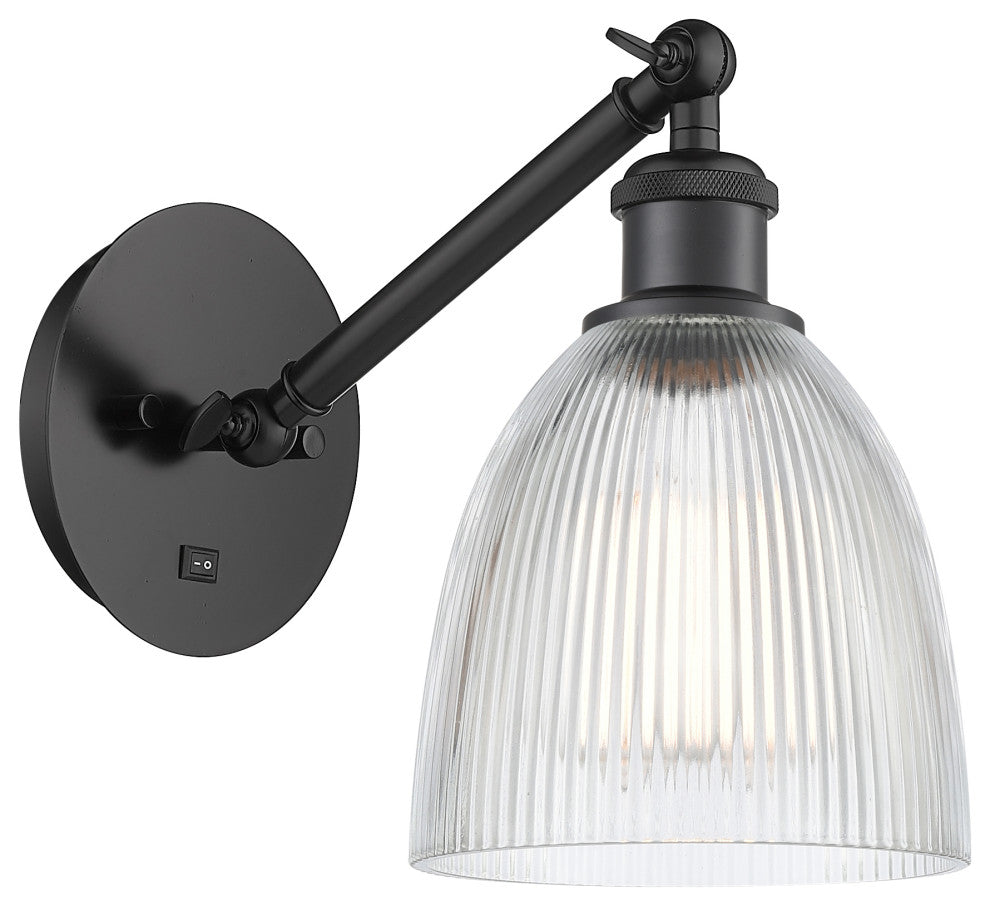 Innovations 317-1W-BK-G382-LED 1-Light Sconce, Matte Black