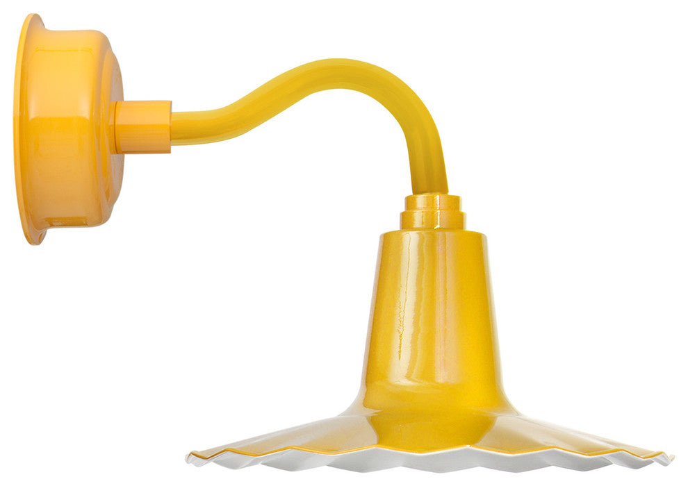 12" Iris LED Wall Sconce Light With Chic Arm, Yellow