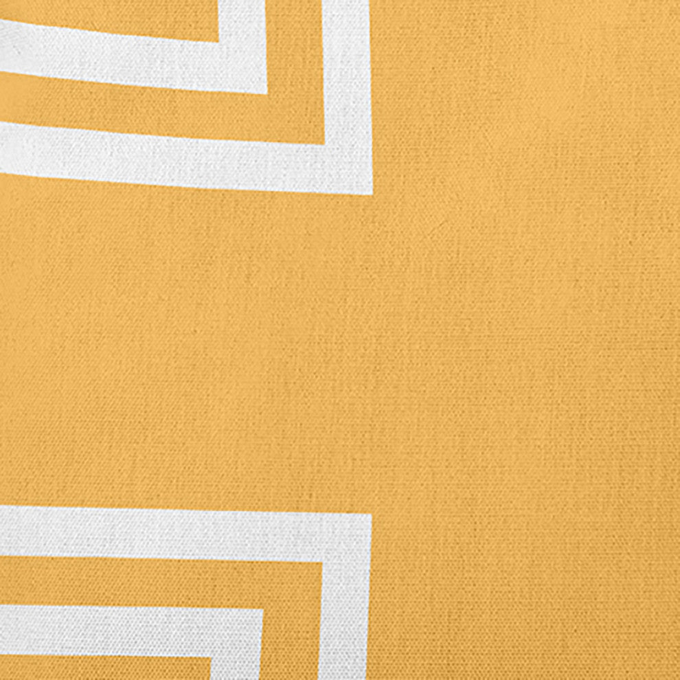 Corner Stripes Polyester Indoor Pillow, Egg Yolk Yellow, 26"x26"