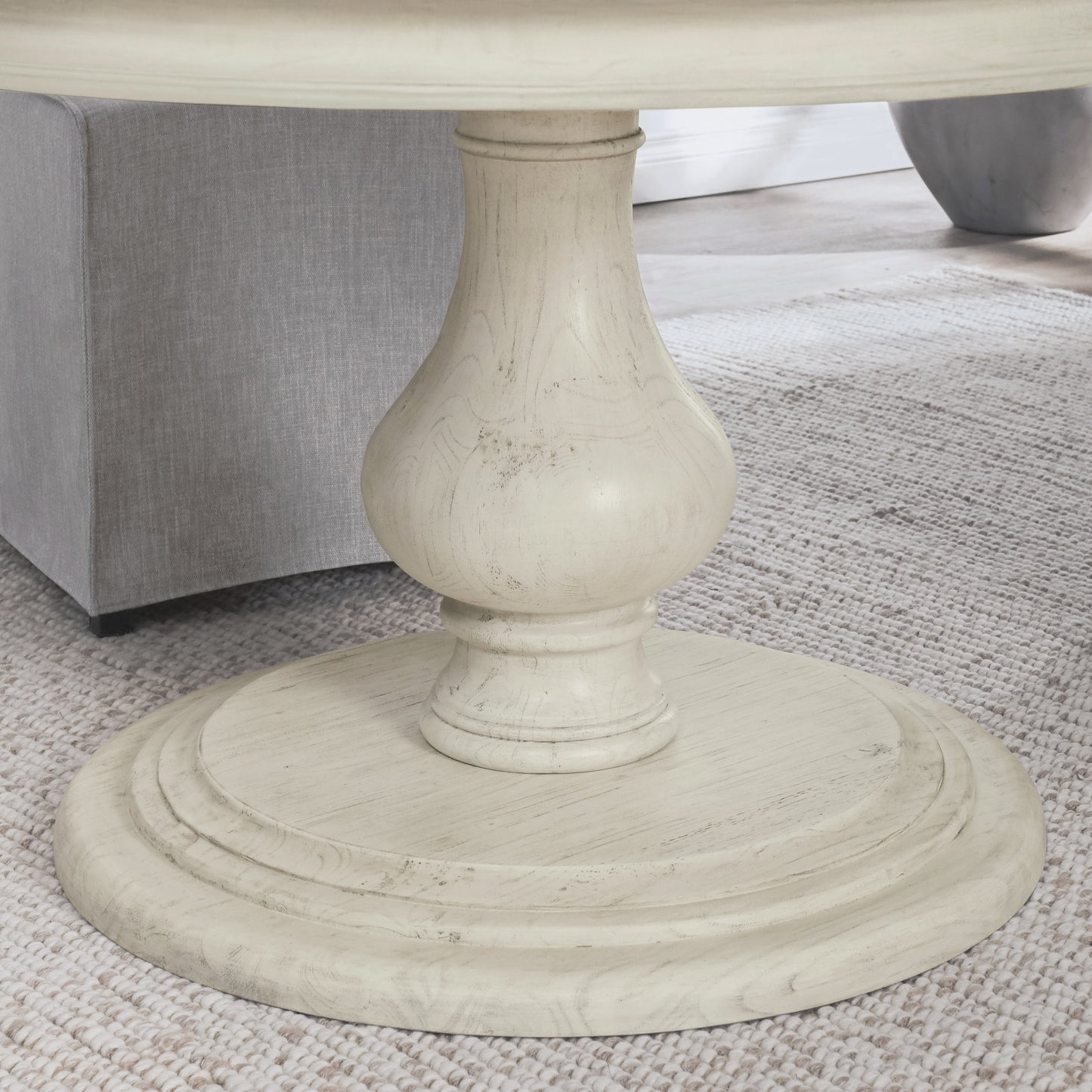 The Adrienne Dining Table, 54", Warm Gray, French Country, Round
