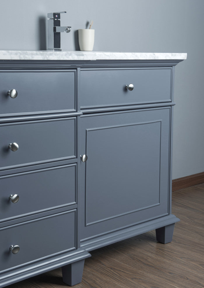 Cadence Double Sink Bathroom Vanity, Gray, 72", Without Mirror