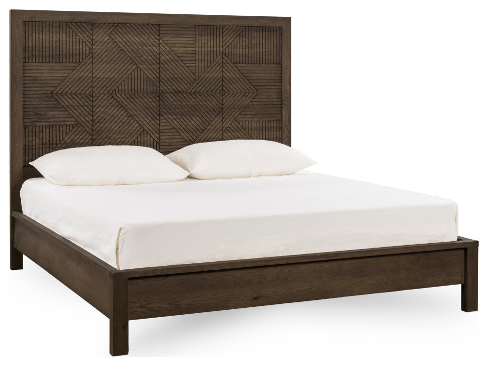 Santa Clara Wood Platform Bed, Toasted Brown, King