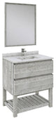 Fresca Formosa Modern 30" Ash Open Bottom Single Sink Vanity, Faucet Fft9151bn