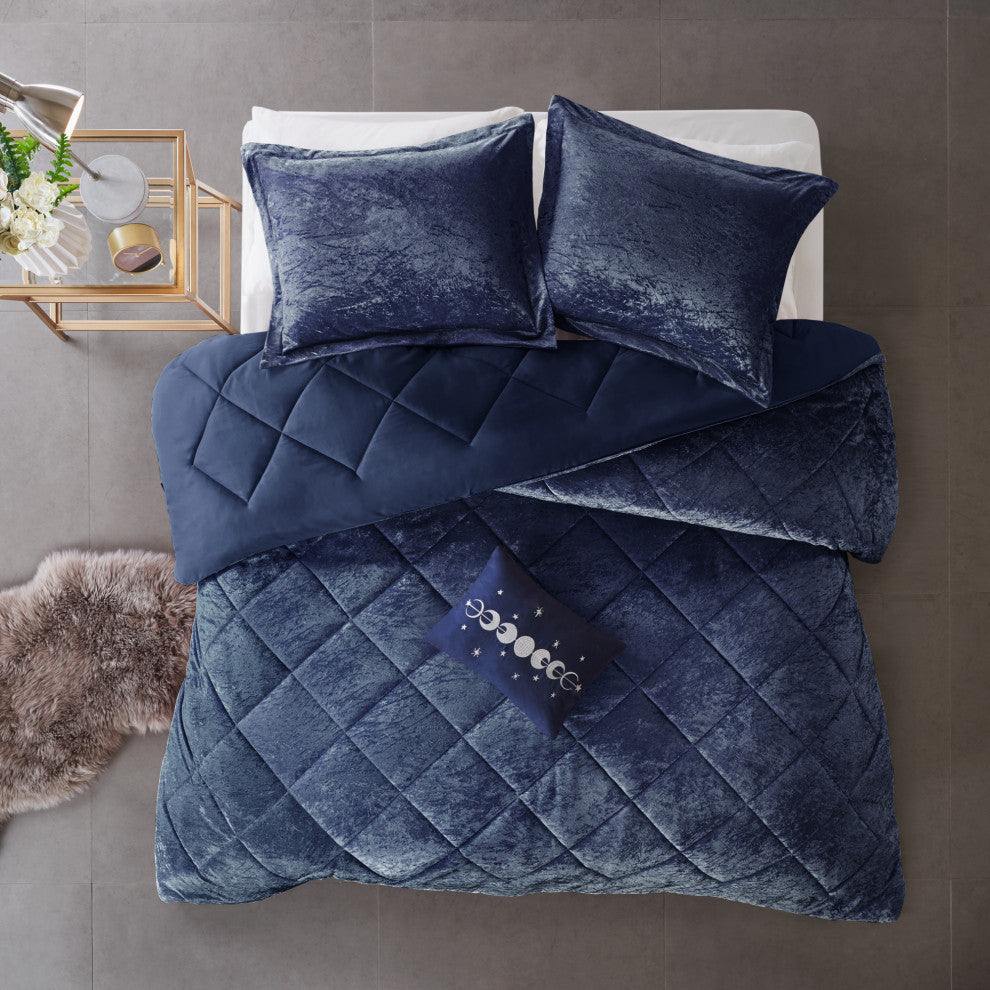 Intelligent Design Felicia Crushed Velvet 4-Piece Comforter Set