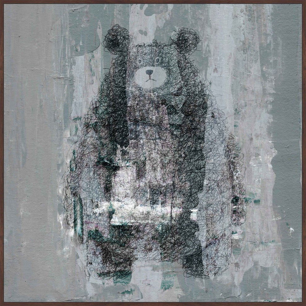 "Bear Confusion" Floater Framed Painting Print on Canvas, 12"x12"