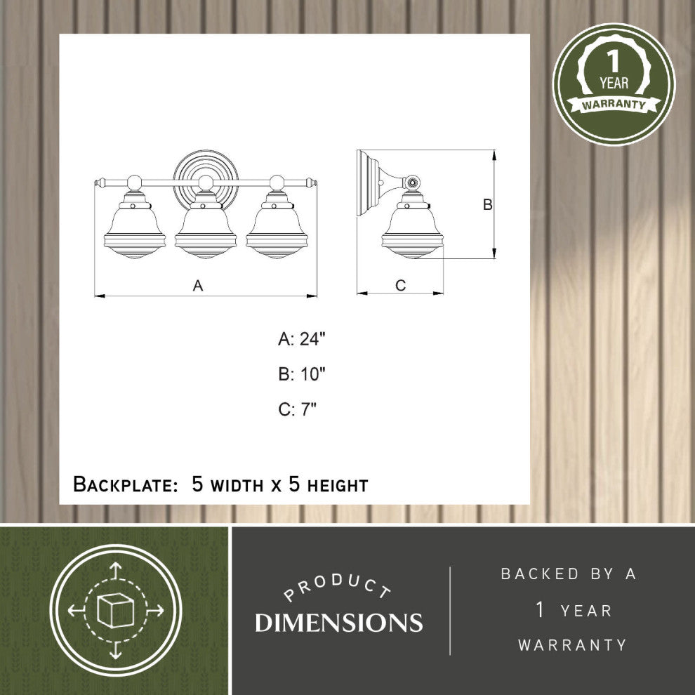 Huntley 3L Vanity Milk Glass Oil Rubbed Bronze