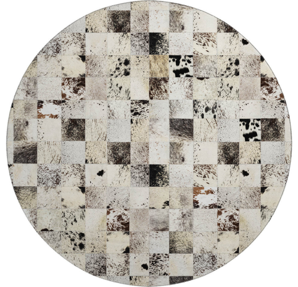 Addison Premium Washable Mayfield AMF105 Black 8' x 8' Round Rug
