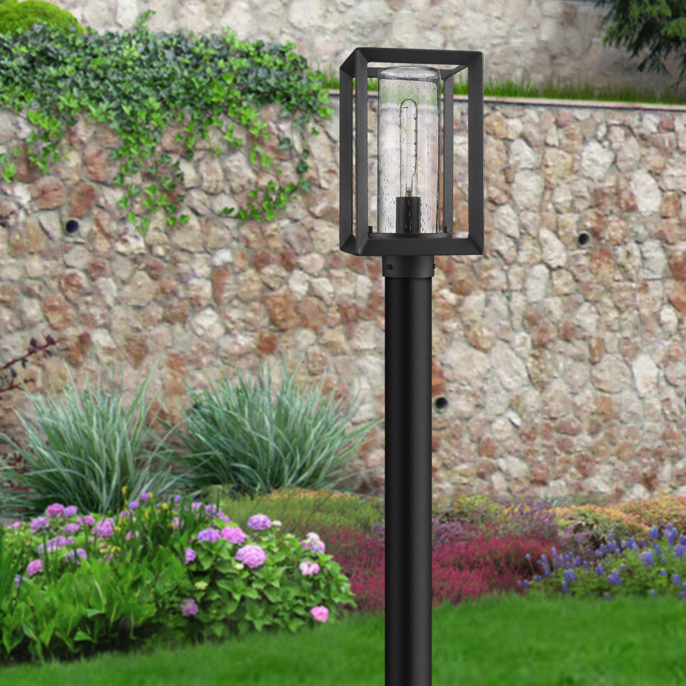 Golden Lighting 2073-OPST SD Smyth 13" Tall Post Light - Natural Black