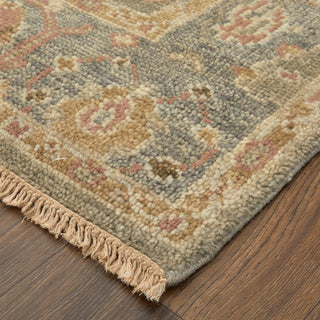 Weave & Wander Irie Hand Knotted Area Rug, Gray/Pink, 7'9"x9'9"