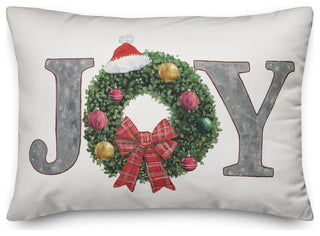 Joy Wreath 20x14 Indoor/Outdoor Pillow