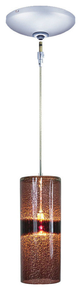 Light Low Voltage Pendant And Canopy Kit, Amber Bronze, Purple Chrome