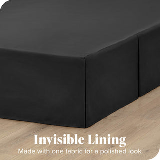 Bare Home Microfiber Bed Skirt , 15" Drop Length, Black, Full Xl