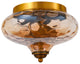 Modern 2-Light Water Pattern Flush Mount, Gold