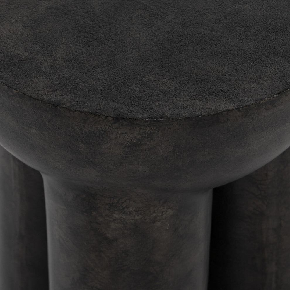 Sante End Table-Raw Black