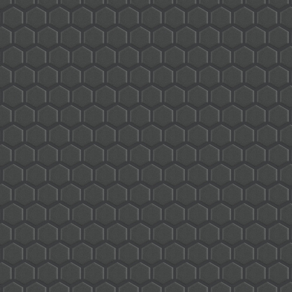 Metropolis 1" Hex Unglazed Black Porcelain Floor and Wall Tile