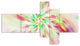 Exotic Multi Color Spiral Flower, Abstract Canvas Art Print, 60"x32", 5 panels