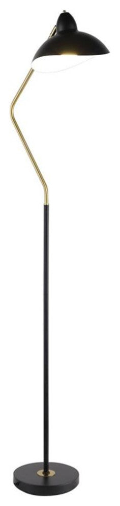 Coaster Lucien Mid-Century Metal Floor Lamp with V-Curved Arm in Black and Gold