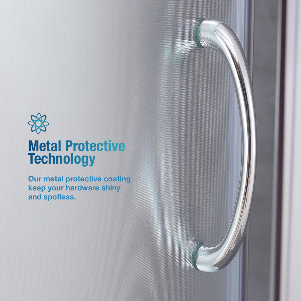 Ove Decors Breeze Shower Kit, Frosted Panels and Base, Chrome, 34"