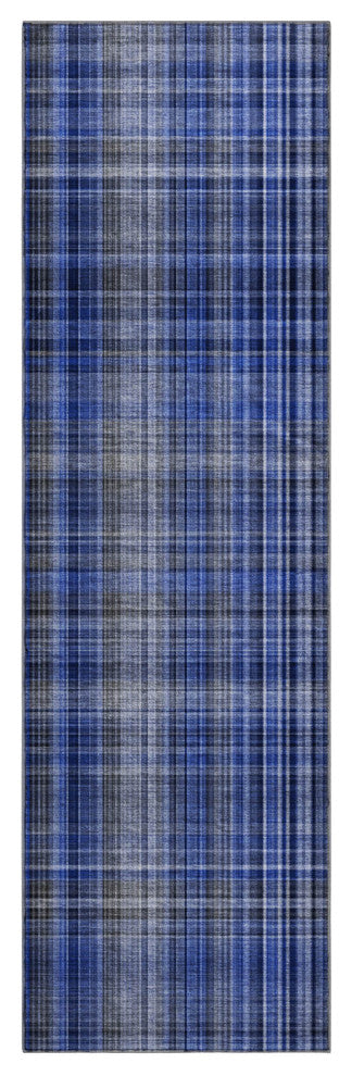 Premium Machine Washable Mayfield AMF541 Navy 2'3" x 7'6" Runner Rug