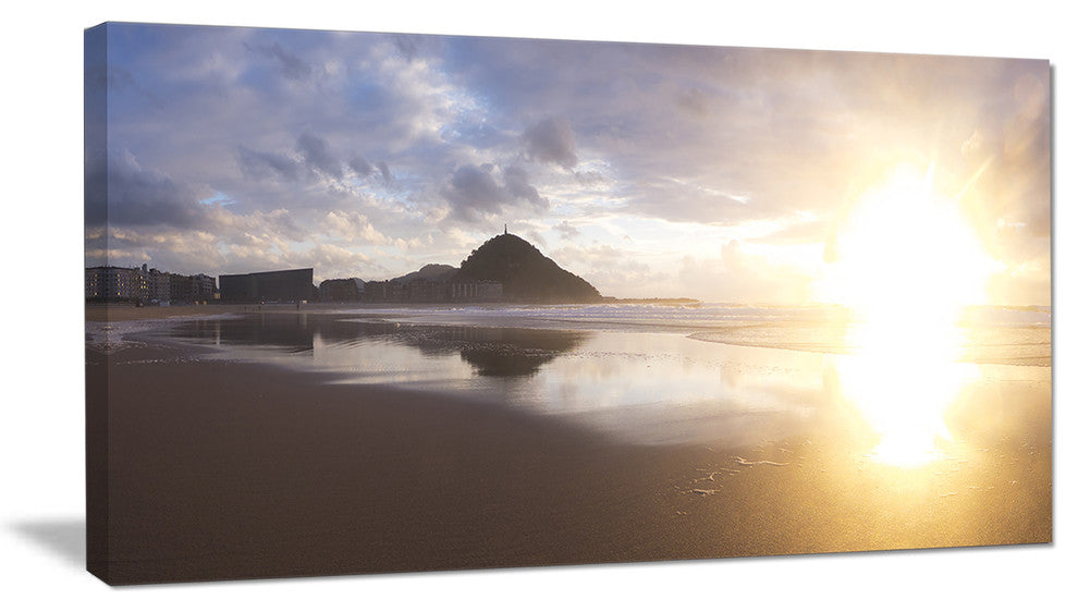 "Sunset at Donostia Beach" Canvas Print