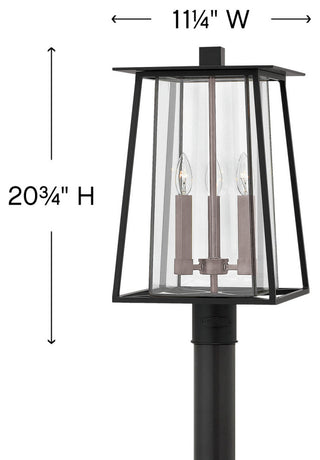 Hinkley Lighting 2101 Walker 3 Light 20.75" Tall Post Light - Black
