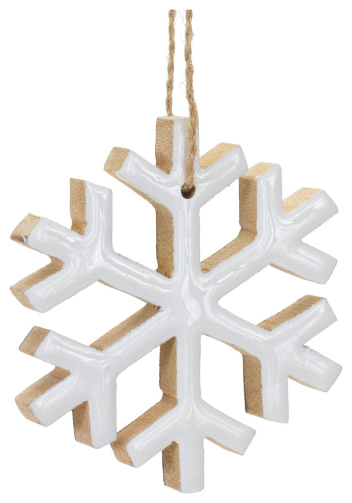 Wood Snowflake Ornament, Set of 12