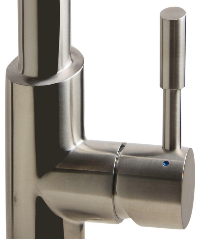 Solid Stainless Steel Spring Kitchen Faucet with Pull Down Shower Spray