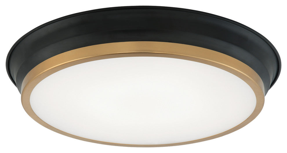 Matteo Lighting M11202BKAG Ceiling Mount, Black / Aged Gold Brass Finish