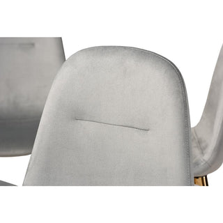 Baxton Studio Elyse Glam and Luxe Grey Velvet Fabric Upholstered Gold