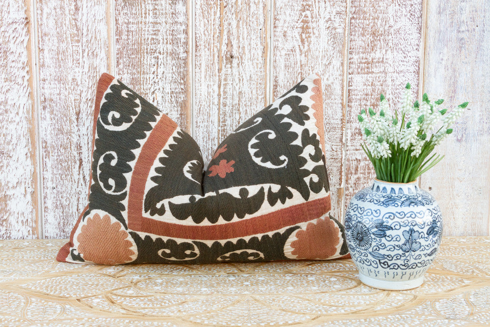 Aziz Thuja Suzani Lumbar Pillow