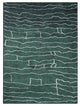 HAND KNOTTED LOOM SILK AREA RUGS-5'x8',Rectangle,Dark Green White,Contemporary