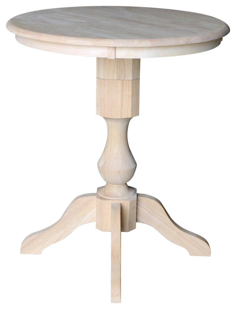 Round Top Pedestal Table, Unfinished, 30 Inch Round