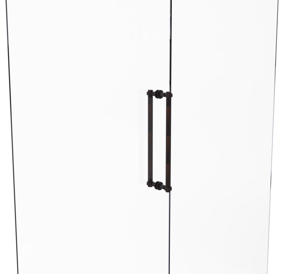 Contemporary 18" Grooved Accent Back to Back Shower Door Pull, Venetian Bronze