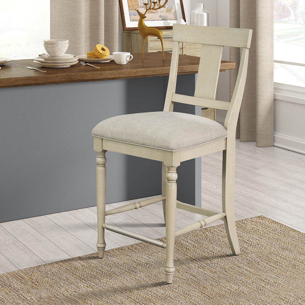 Martha Stewart Fiona Farmhouse Oak Veneer, Counter Stool