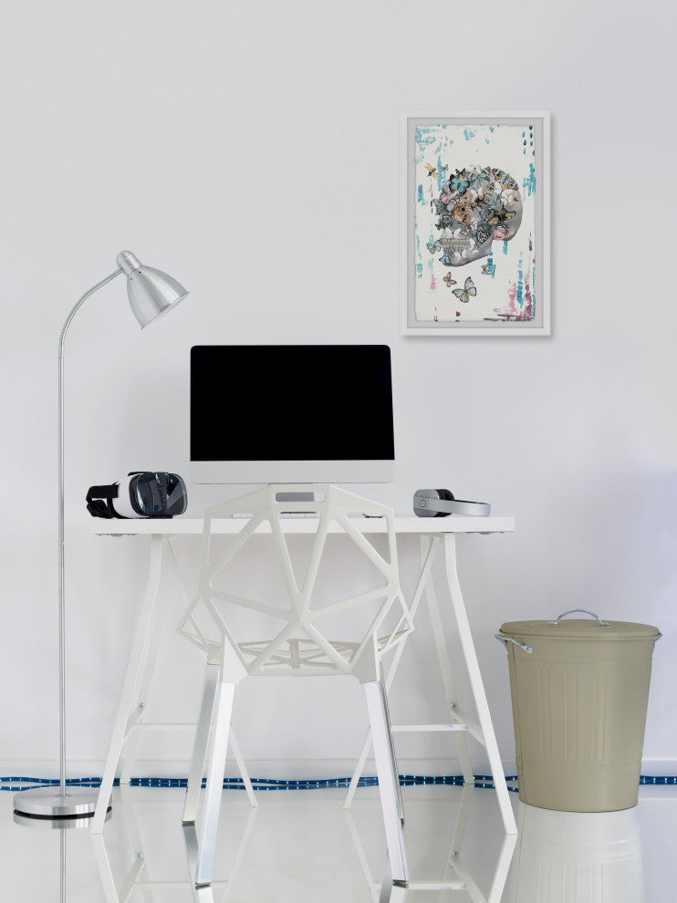 "Butterfly Skull Garden" Framed Painting Print, 16"x24"