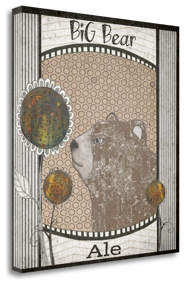 "Big Bear Ale" By Sarah Ogren,Ready to Hang Giclee Print on Gallery Wrap Canvas