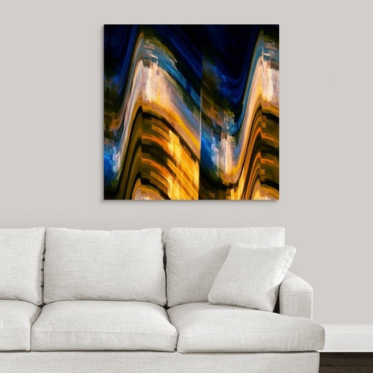 "City at Night IV" Wrapped Canvas Art Print, 35"x35"x1.5"