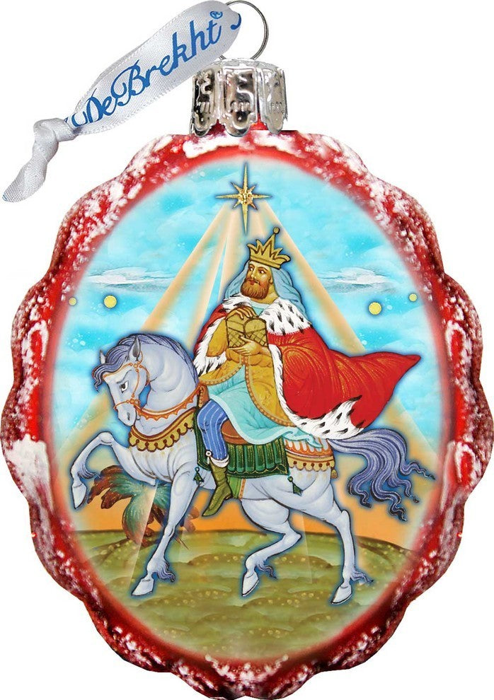 Keepsake Melchior Three Kings Scenic Glass Ornament