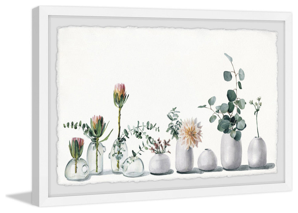 "White Simplicity" Framed Painting Print, 36"x24"