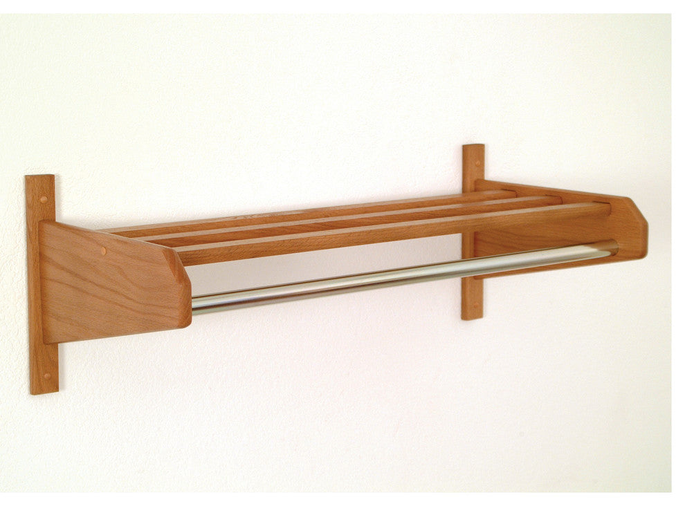36" Oak Coat and Hat Rack, Medium Oak