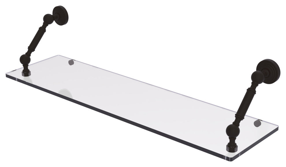 Waverly Place 30" Floating Glass Shelf, Oil Rubbed Bronze