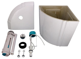 Dual Flush Corner Toilet Tank White Sheffield Grade A Vitreous China