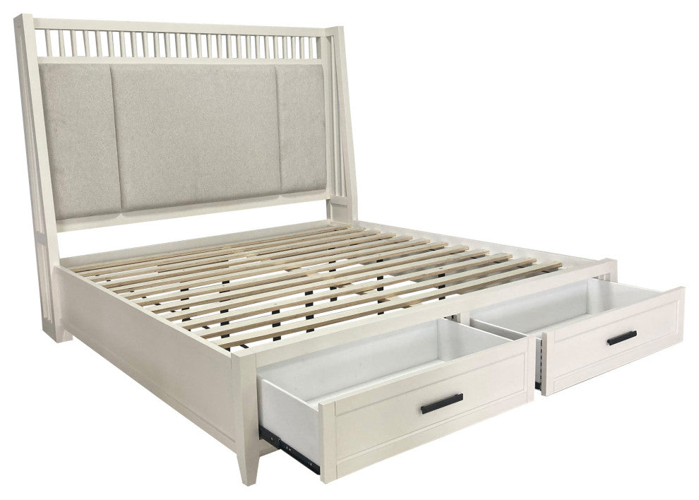 Queen Shelter Bed With Dresser and Mirror