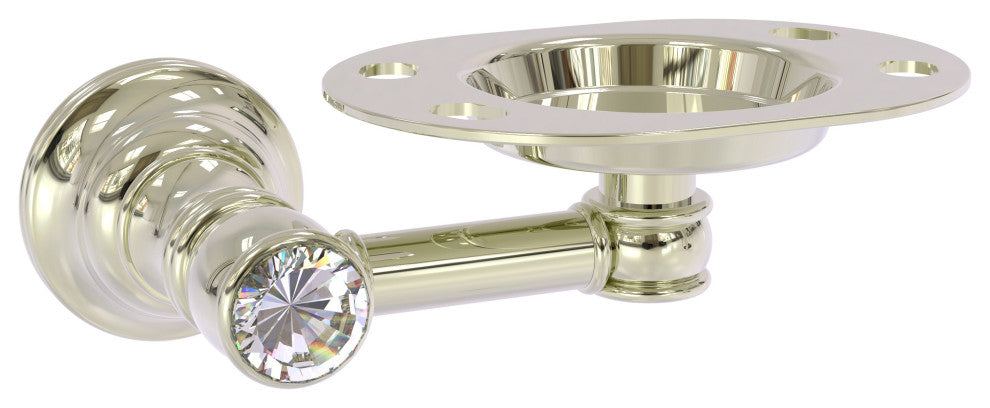 Carolina Crystal Tumbler and Toothbrush Holder, Polished Nickel