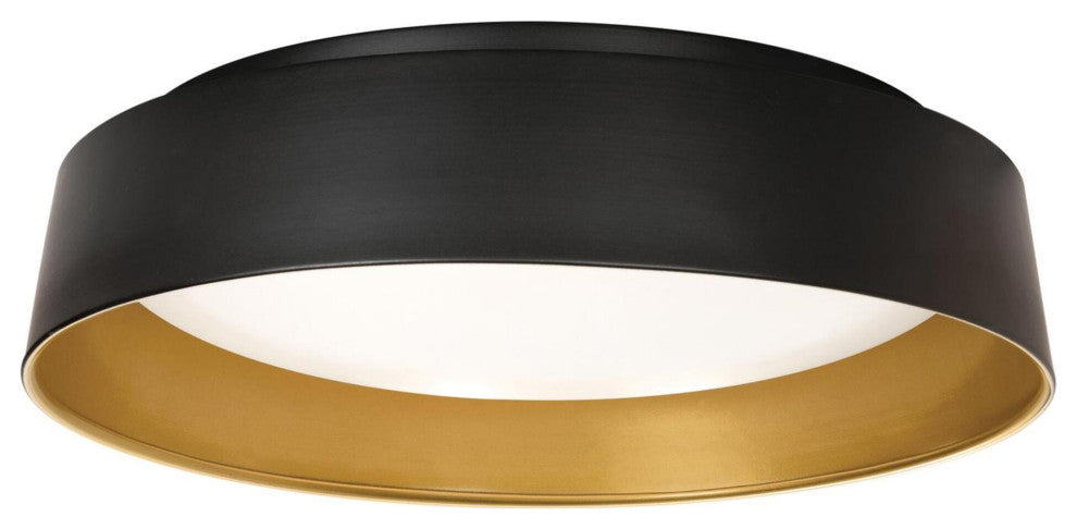 Duncan 20" LED Flush Mount, Black/Gold