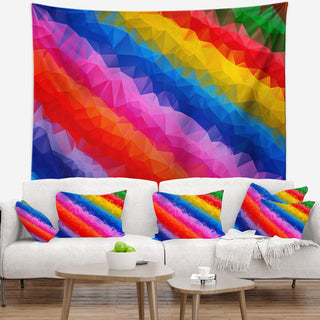 Multi Color Polygonal Pencils Abstract Wall Tapestry, 80"x68"