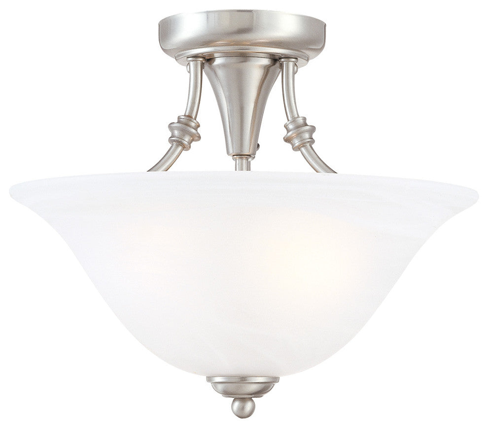 Bristol Satin Nickel Semi-Flush Mount Ceiling Light: 54-4676