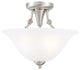 Bristol Satin Nickel Semi-Flush Mount Ceiling Light: 54-4676