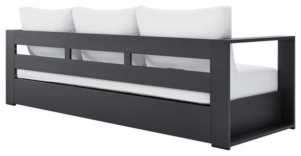 Tahoe Outdoor Patio Powder-Coated Aluminum 2-Piece Set, Gray White