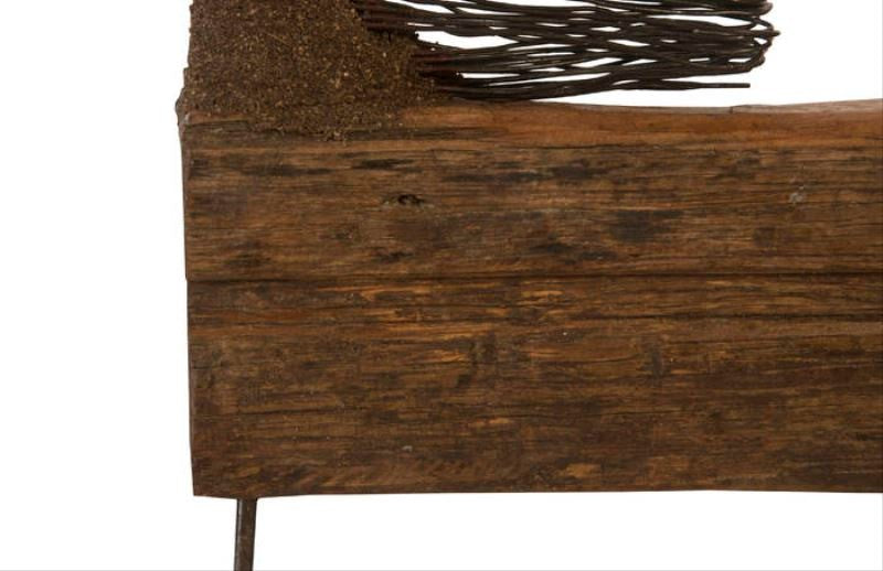 Luxe Wood Block Modern Horse Wire Sculpture | Contemporary Equestrian Art